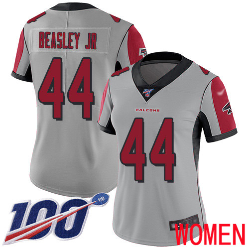 Atlanta Falcons Limited Silver Women Vic Beasley Jersey NFL Football 44 100th Season Inverted Legend
